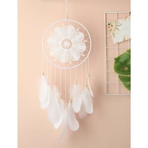 Dream Catchers White For Bedroom, Handmade Hanging Decorations White Feather🐠